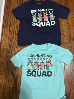 The Children's Place Egg Hunting Squad Tee - Navy & Aqua